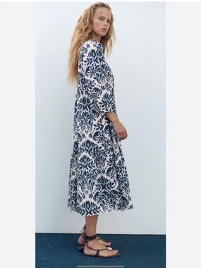 Zara | Dresses | Zaraembroideredeyelet Cut Out Midi Dress | Poshmark